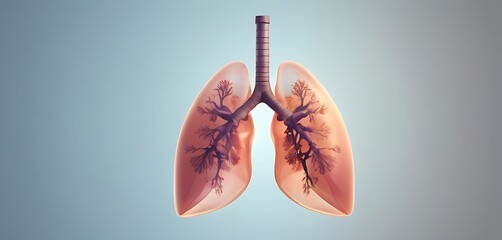 isolated on soft background with copy space Human Lungs concept - obrazy, fototapety, plakaty