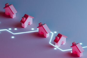 row of houses. rend and sell reals estate