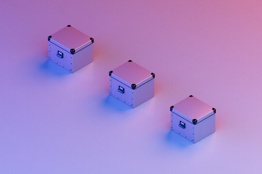 a row of cardboard boxes