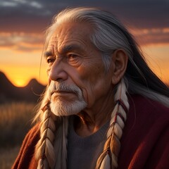 portrait of a native American old man