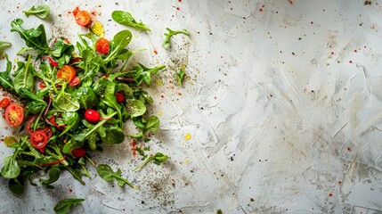 Fresh Insalata Mista with Vibrant Tomatoes on Light Background