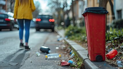 Fototapeta premium Mobile apps for reporting and reducing littering
