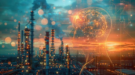 Obraz premium AI driven energy consumption optimization for industries