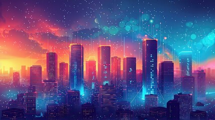 Obraz premium Internet of Things (IoT) devices in a smart city