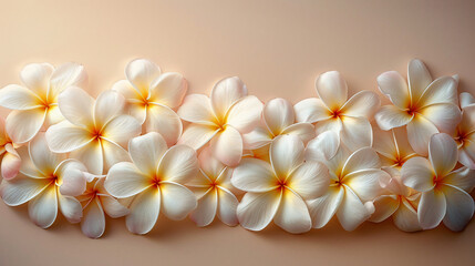 Elegant white frangipani flower background poster