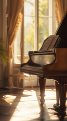 Vintage Pianos in Sunlit Room