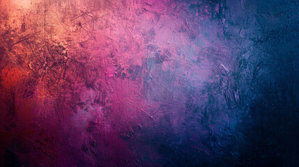  紫、オレンジ、青、ピンクの粒子の粗いグラデーション背景GenerativeAI