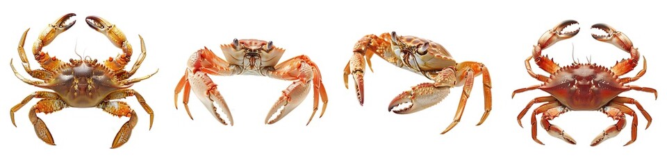 Set of crab isolated on transparent background
