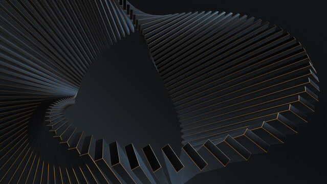 Abstract dark composition of steps in a circle.