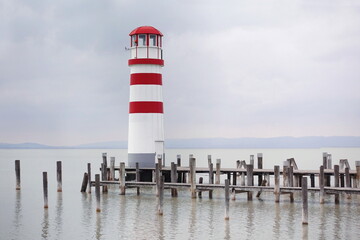 Lighthouse on lake neusiedler see