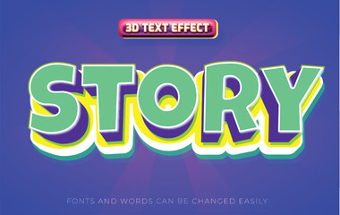Story retro vintage editable text effect