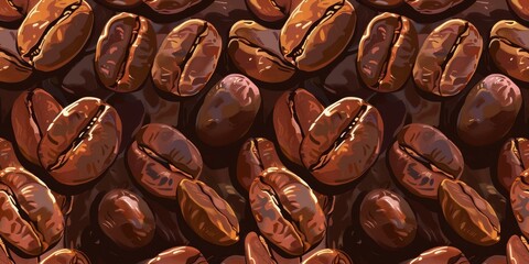 A close up of coffee beans with a brownish color - obrazy, fototapety, plakaty
