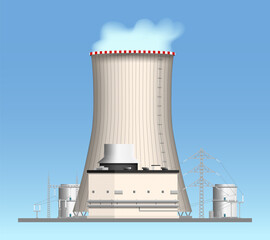 Nuclear power plant. Vector illustration