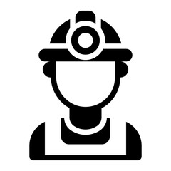 Geologist engineer worker icon