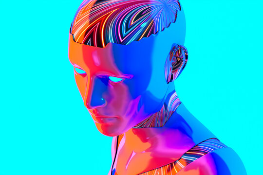 A futuristic Artificial intelligence woman
