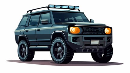 off-road car, country music background, road trip,