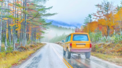 off-road car, country music background, road trip,