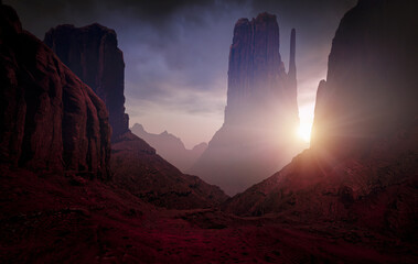 Panorama of canyon desert. Rock landscape.3D illustration - 753905174