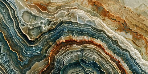 A rock formation with a blue and brown color scheme - Powered by Adobe