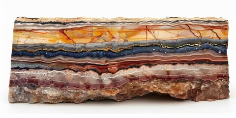 A rock with many different colors and textures
