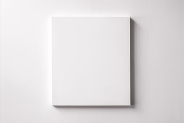 Fototapeta premium A pure white rectangle is placed on a white background. Abstract message board concept with mockup.