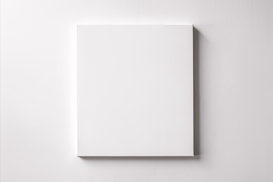 A pure white rectangle is placed on a white background. Abstract message board concept with mockup.