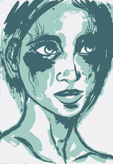 Mujer acuarela