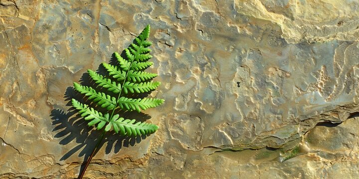 A leaf is on a rock