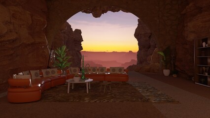 Colorful room in the cave