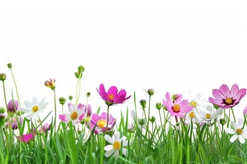 colourful hd flowers background with white background photoshop collection