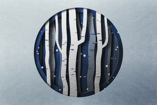 Winter woods illustration