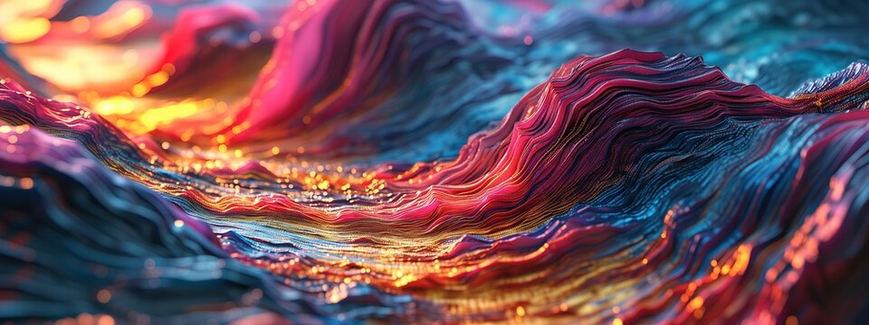 A colorful wave with a yellow and orange hue