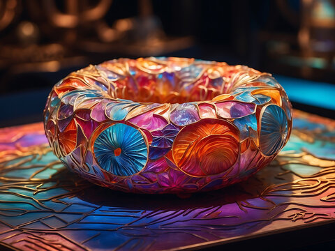 Multi color toroide 3d jewelry