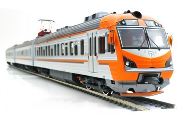 Obraz premium silver train sitting on a white background