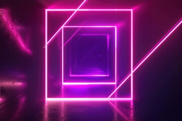 Fototapeta premium neon square frame
