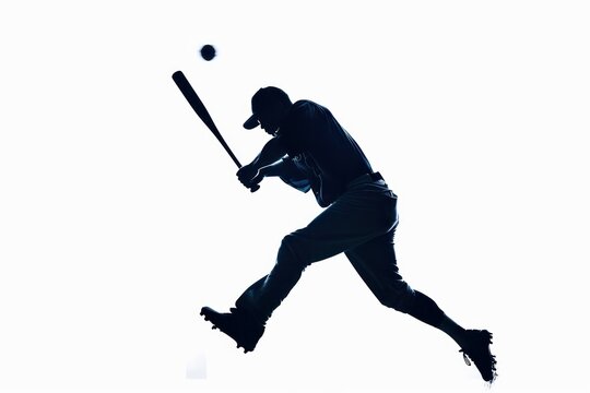 silhouette of a man playing baseball