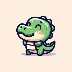 Alligator-Cute-Mascot-Logo-Illustration-Chibi-Kawaii