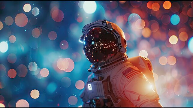 Astronaut In Outer Bokeh Space, Galaxy