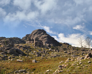 Rocky mountain landscape, in Portugal, Gerês, ambiente de primavera