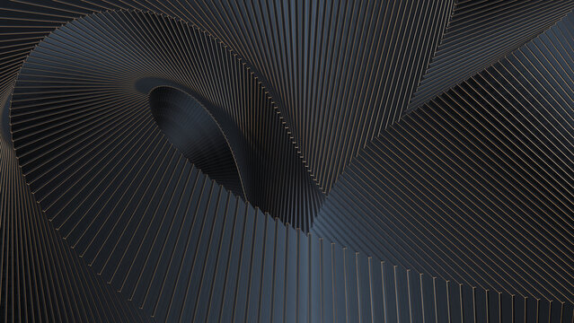 Abstract dark composition of steps in a space.