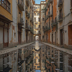 Naklejka premium Mediterrane Streets Decoration Canvas Print