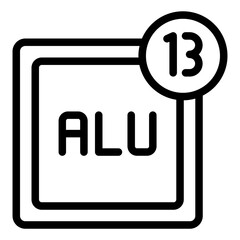 Aluminum chemical element icon