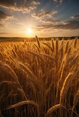 Wheat in the field - obrazy, fototapety, plakaty