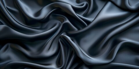 Luxurious Backdrop Created by Sleek and Elegant Black Silk Satin. Concept Luxurious Backdrop, Elegant Silk Satin, Black Elegance