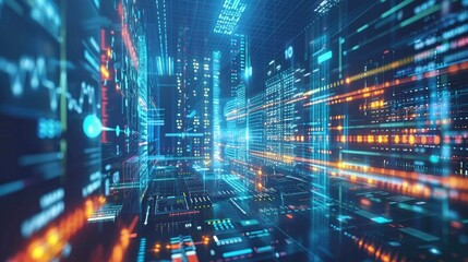 Obraz premium Big Data And Business Technology Concepts. Enabling Development. Leveraging Massive Datasets For Insightful Analysis. Driving Innovation Through Data-Driven Decision-Making