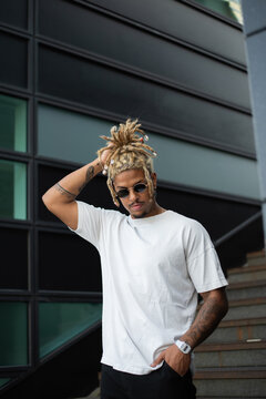 Portrait of a man with dreadlocks