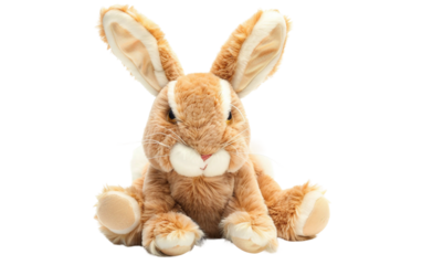 Easter Bunny Stuffed Toy Isolated on Transparent Background PNG.