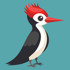 Cute Woodpecker Vector Illustration
