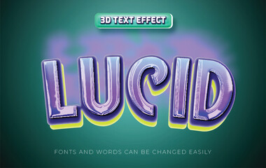 Lucid light 3d editable text effect style