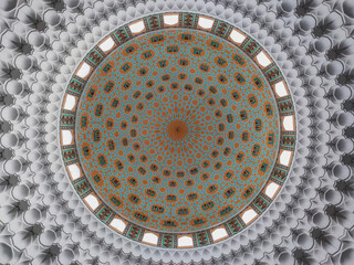 Mosque Ceiling in Al-Bukhary public mosque in Alor Setar, Kedah, Malaysia